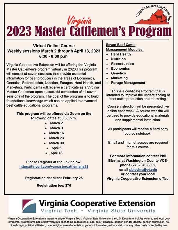 VA Master Cattlemen's Program