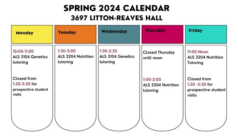 Spring 2024 Calendar 3697 Litton-Reaves Hall.